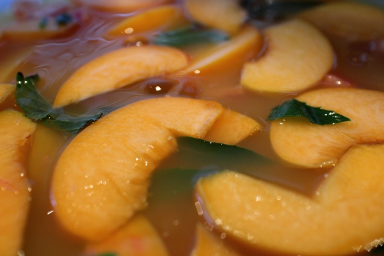 Peach, orange and mint punch!